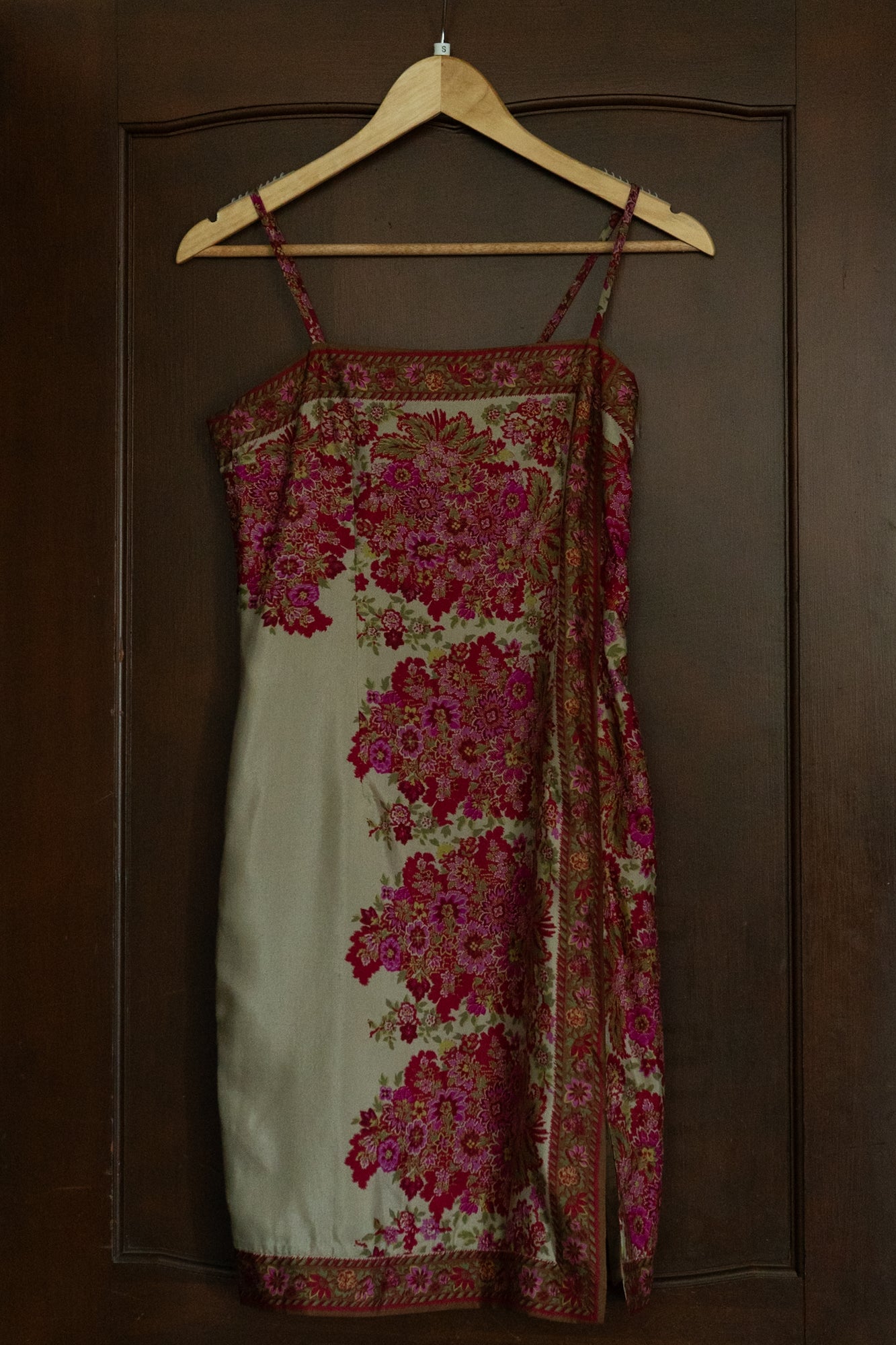 Vintage Silk Floral Sheath Dress