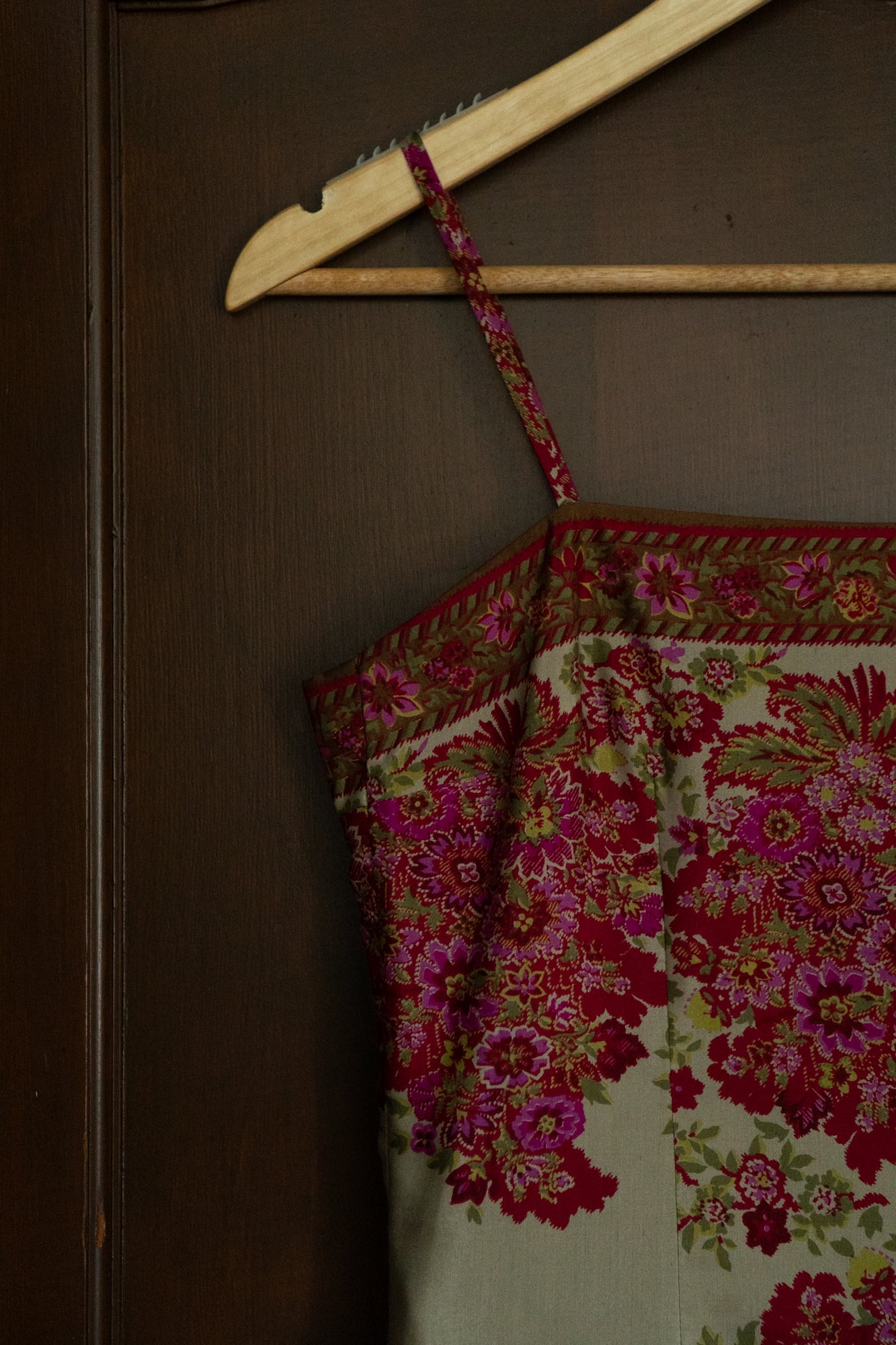 Vintage Silk Floral Sheath Dress