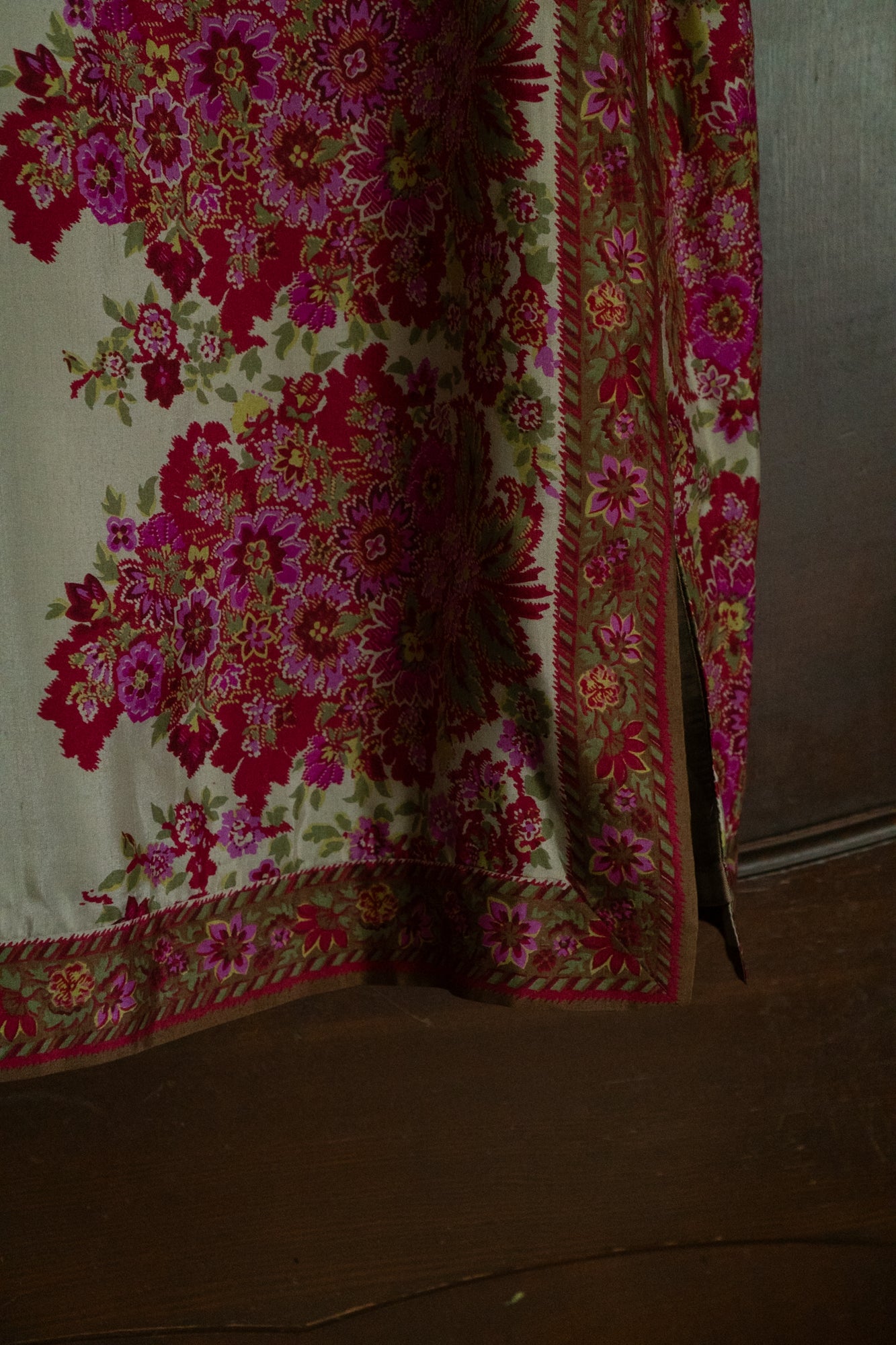 Vintage Silk Floral Sheath Dress