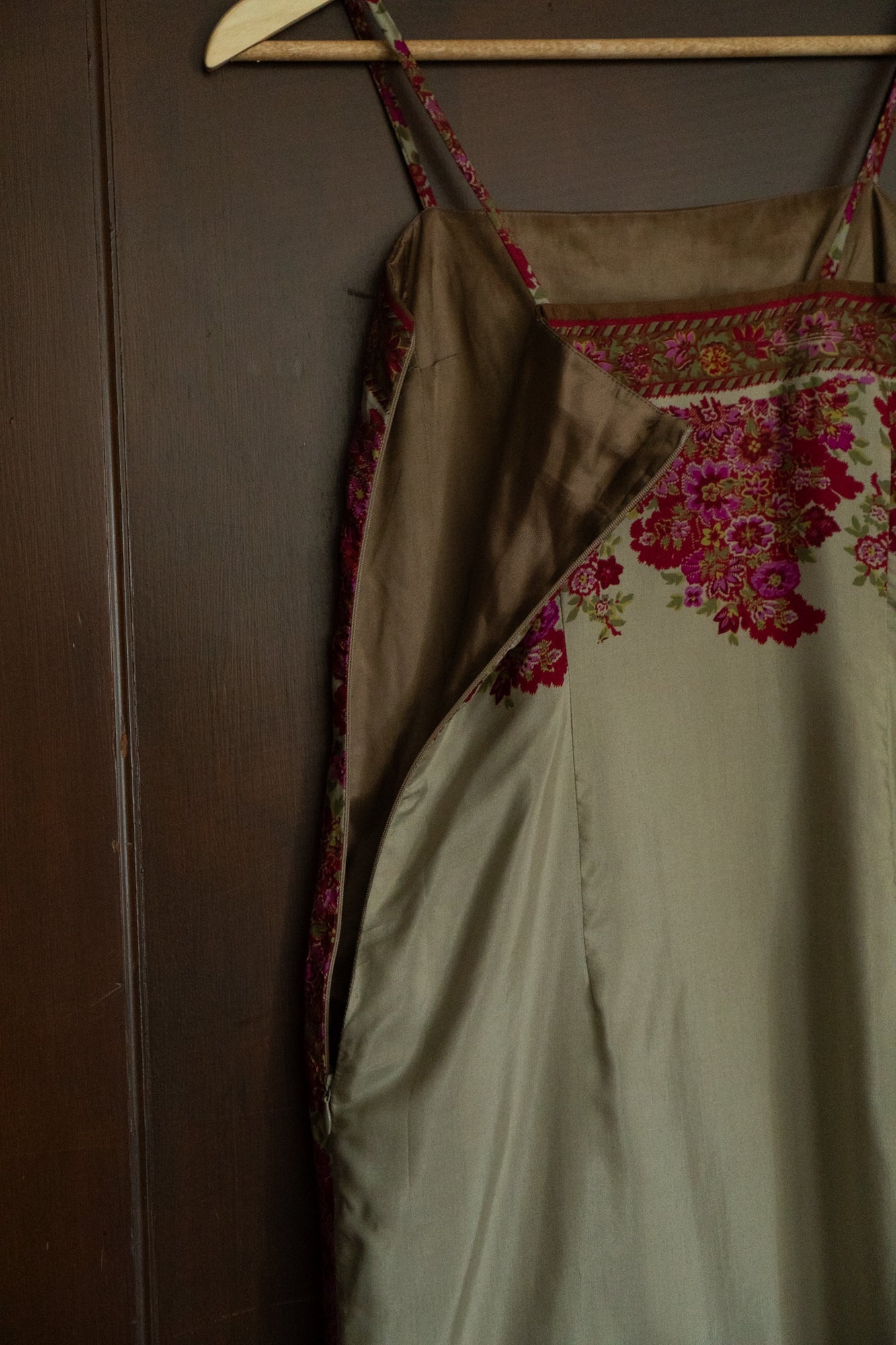 Vintage Silk Floral Sheath Dress