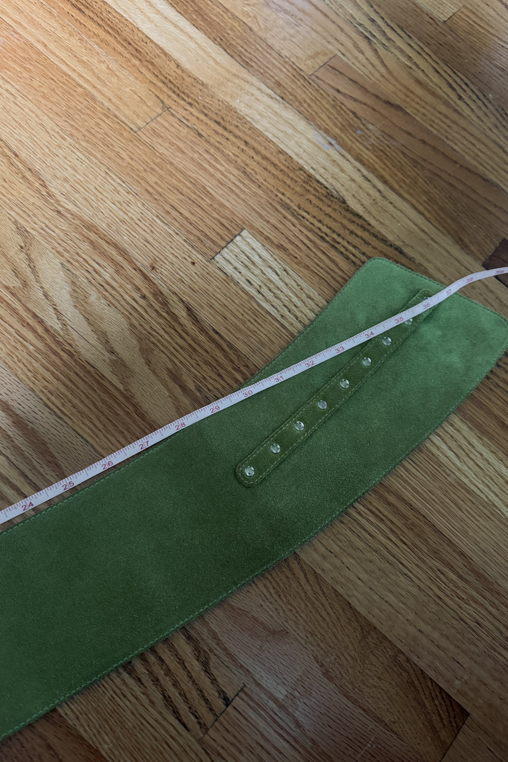 Vintage Italian Green Suede Architectural Belt