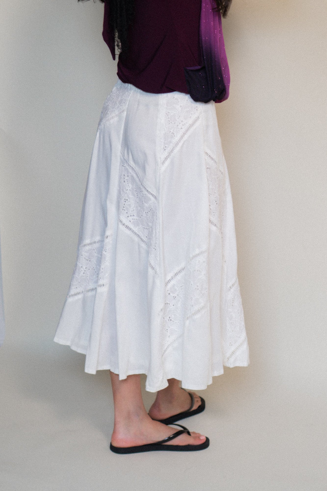 Vintage White Lace Summer Skirt