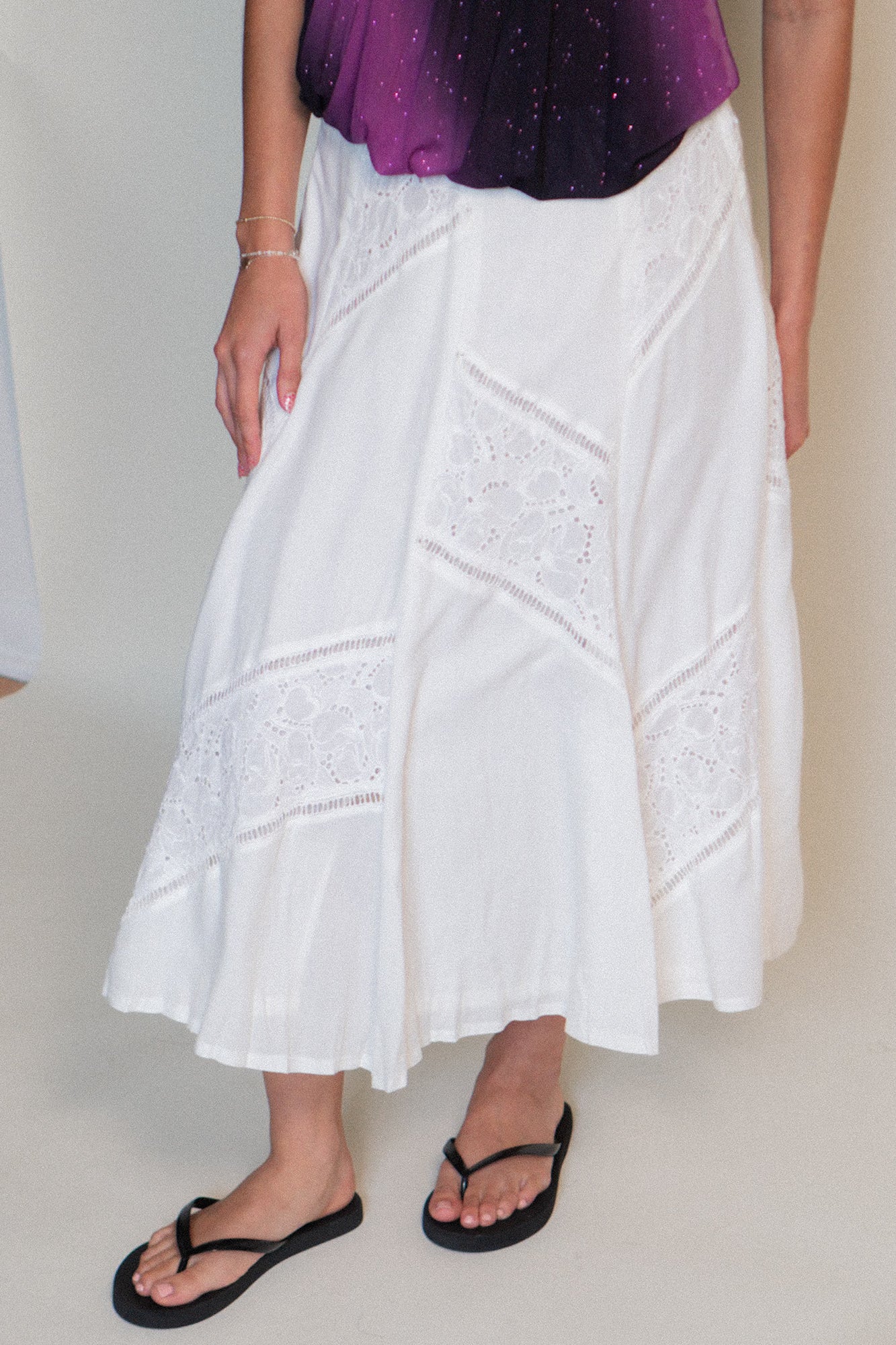 Vintage White Lace Summer Skirt