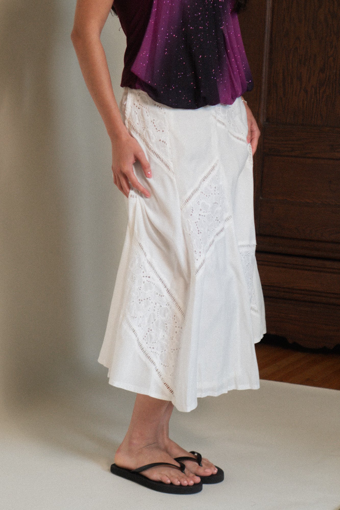 Vintage White Lace Summer Skirt