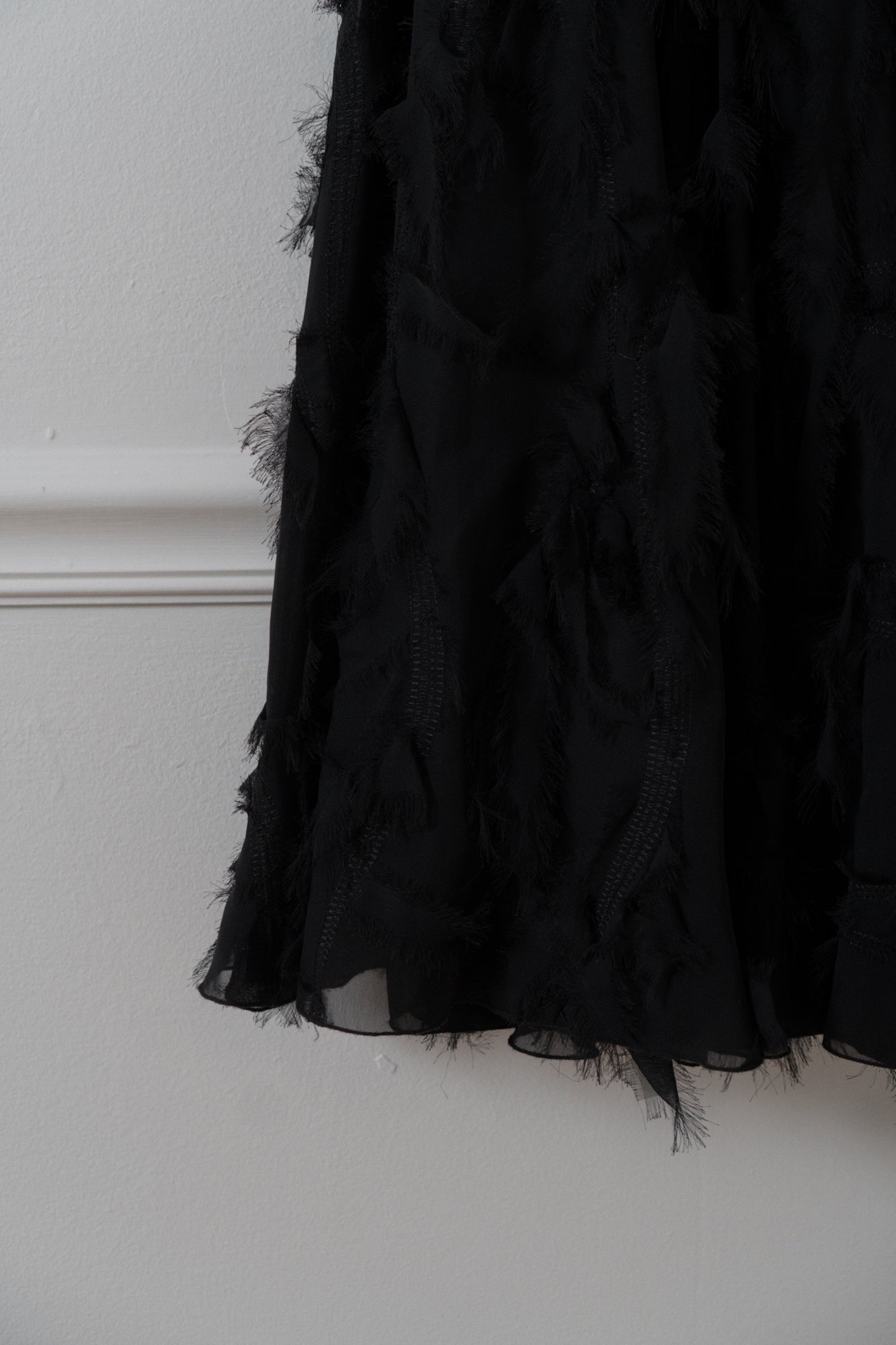 Vintage Black Silk Drop Waist Dress