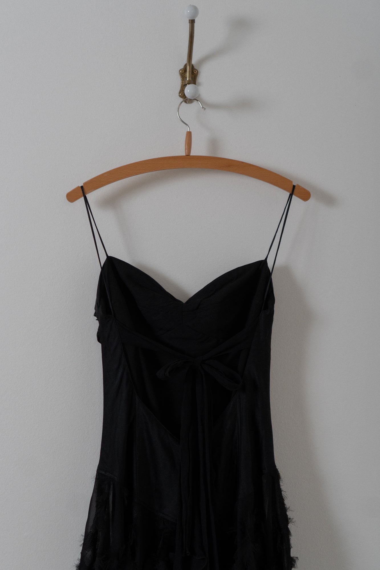 Vintage Black Silk Drop Waist Dress