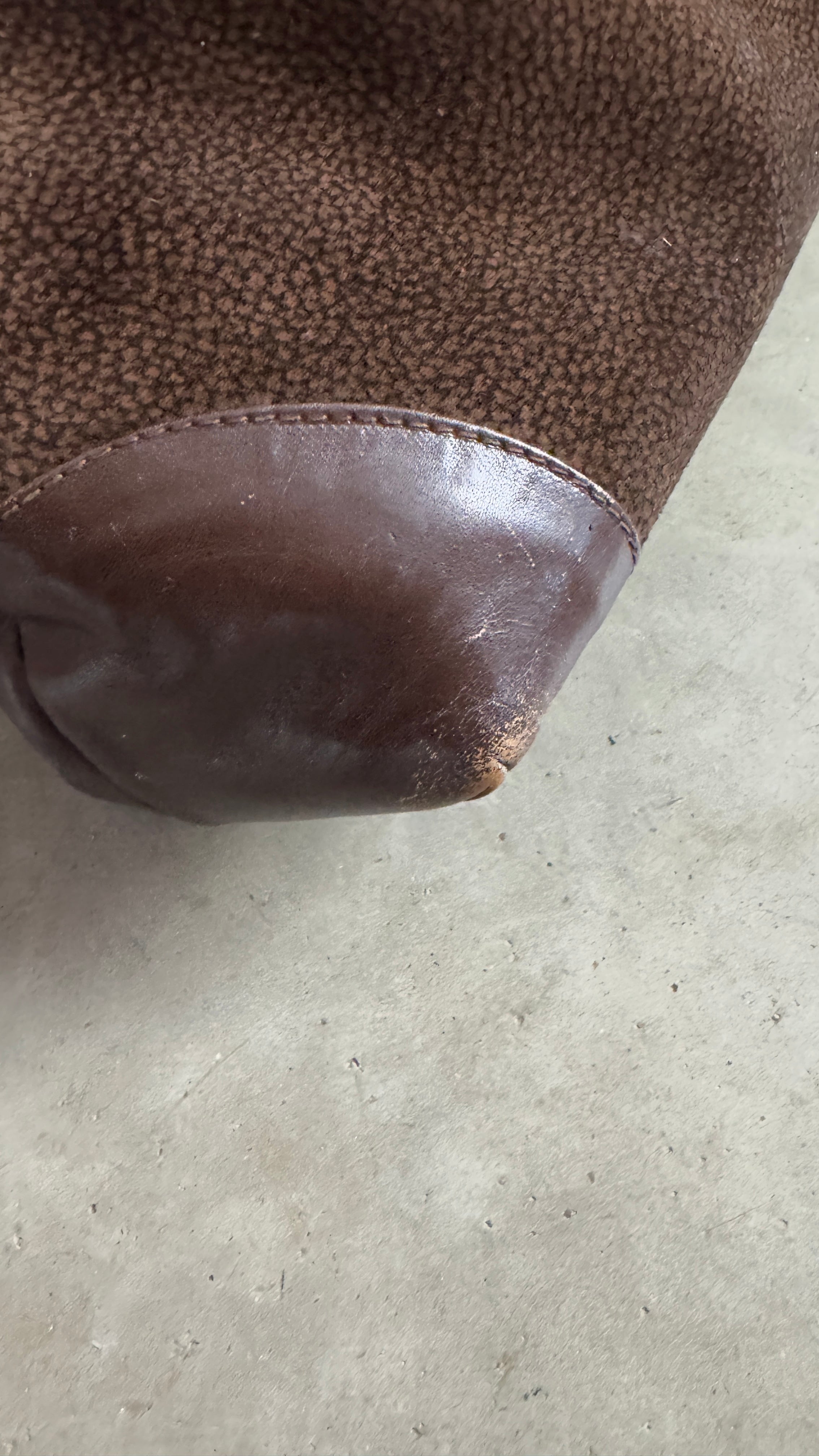 Vintage Italian Brown Suede Handbag