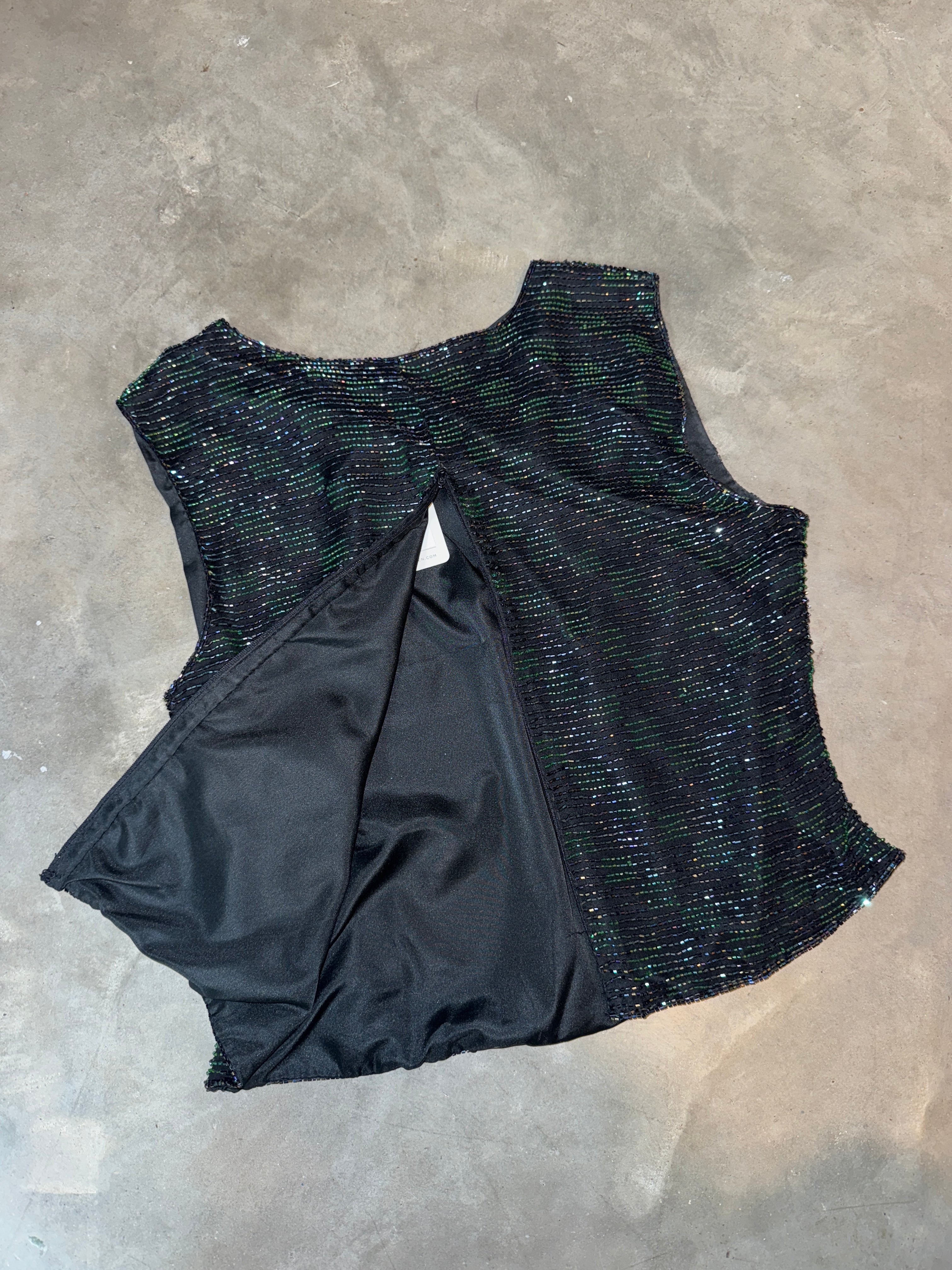 VTG Silk Beaded Top