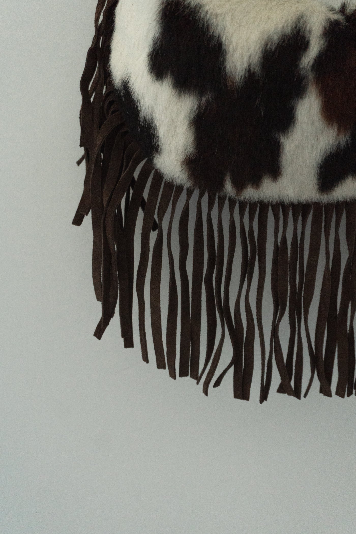 Italian Genuine Calf Hair Suede Fringe Bag