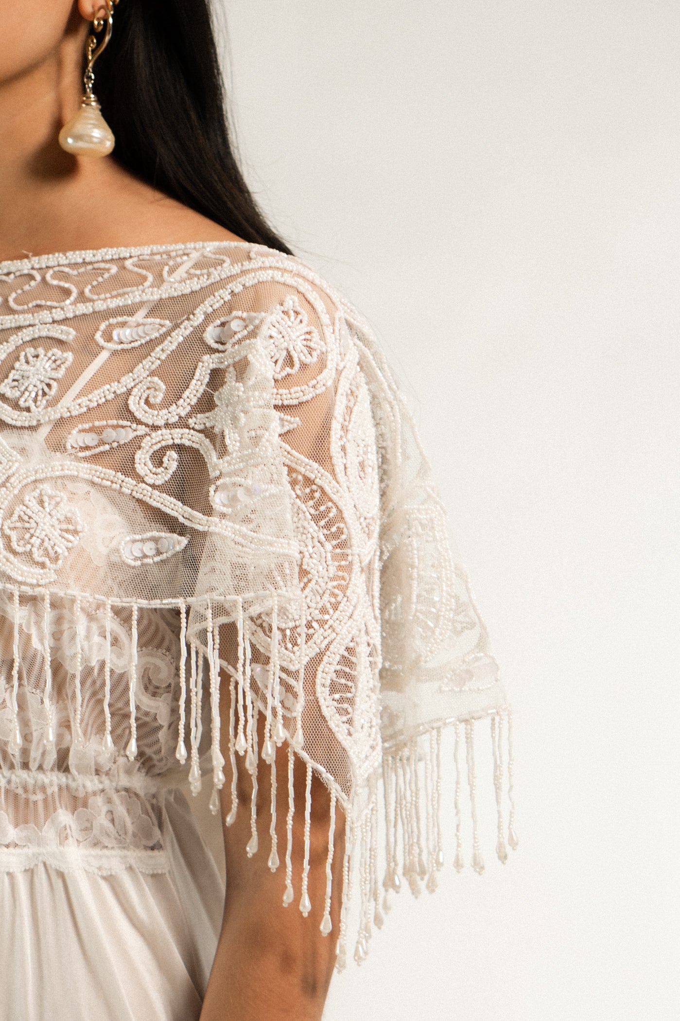 Vintage Hand Beaded Capelet