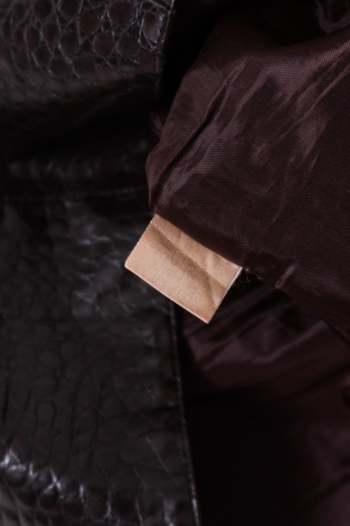 Vintage Brown Croc Embossed Brown Faux Leather Tank