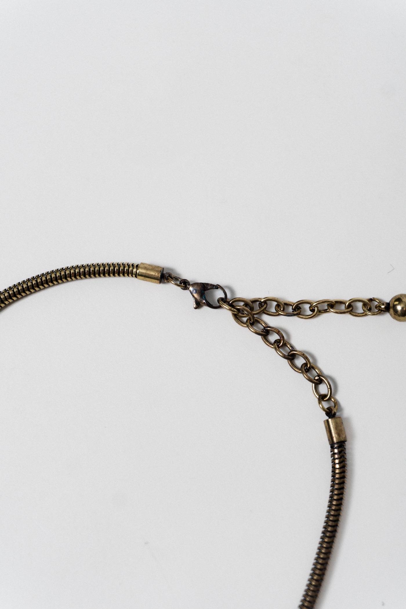 Vintage Brass & Copper Tone Pendant Necklace