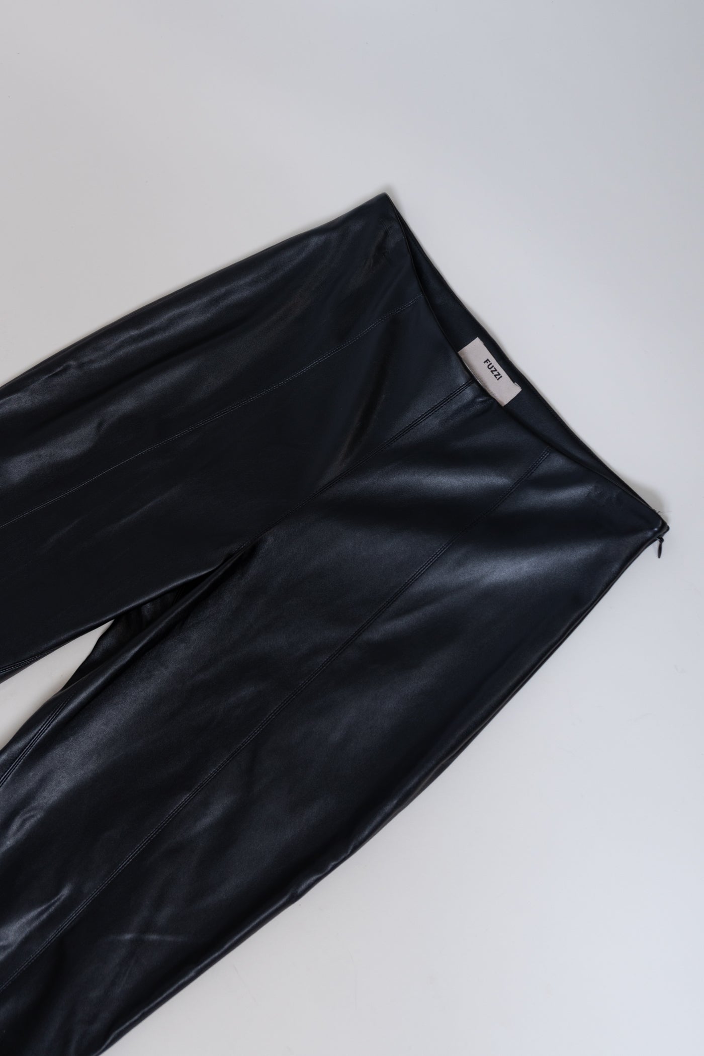 Y2K FUZZI Faux Leather Flare Pants