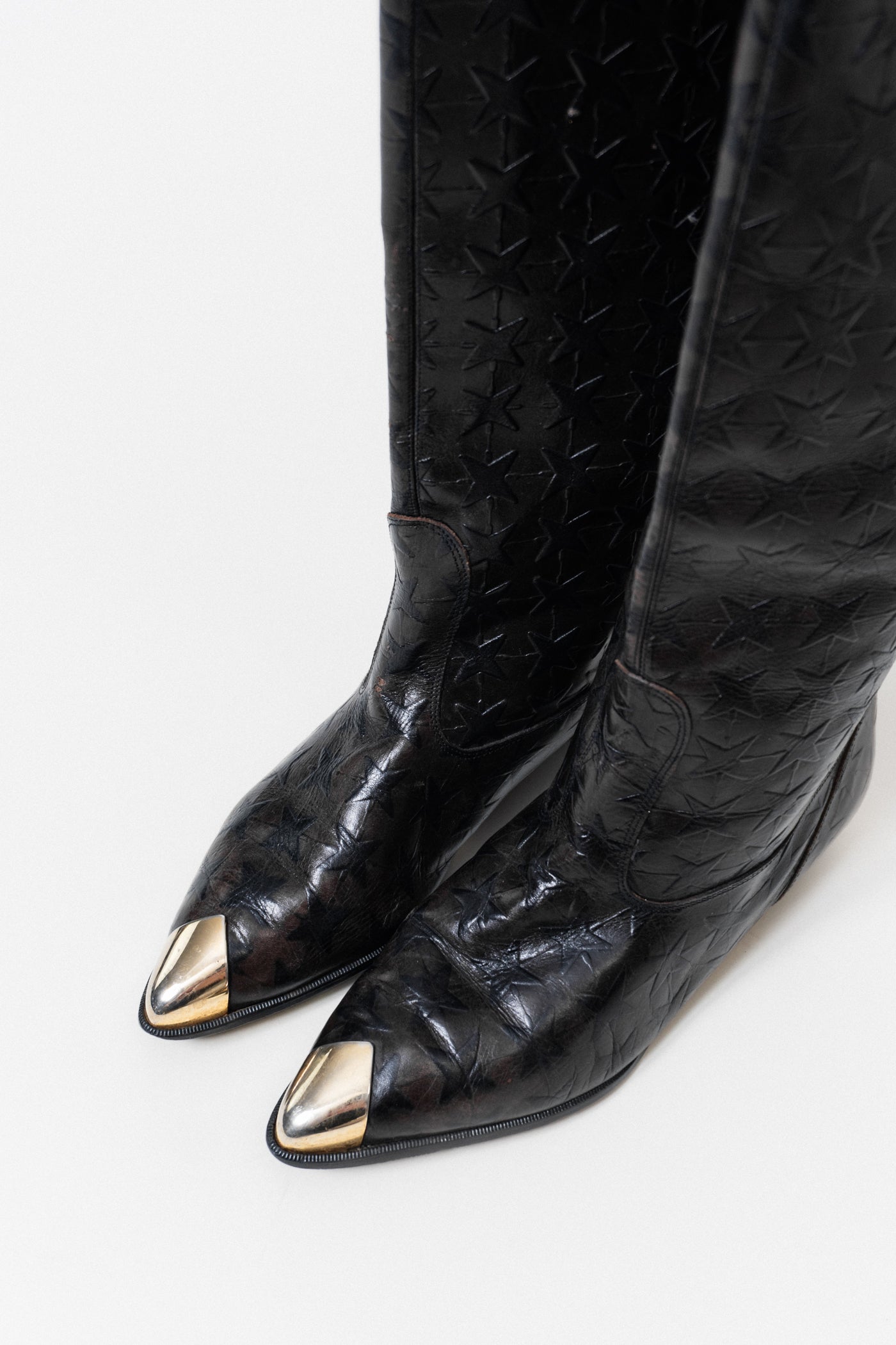 RARE Vintage Italian Leather Star Boots