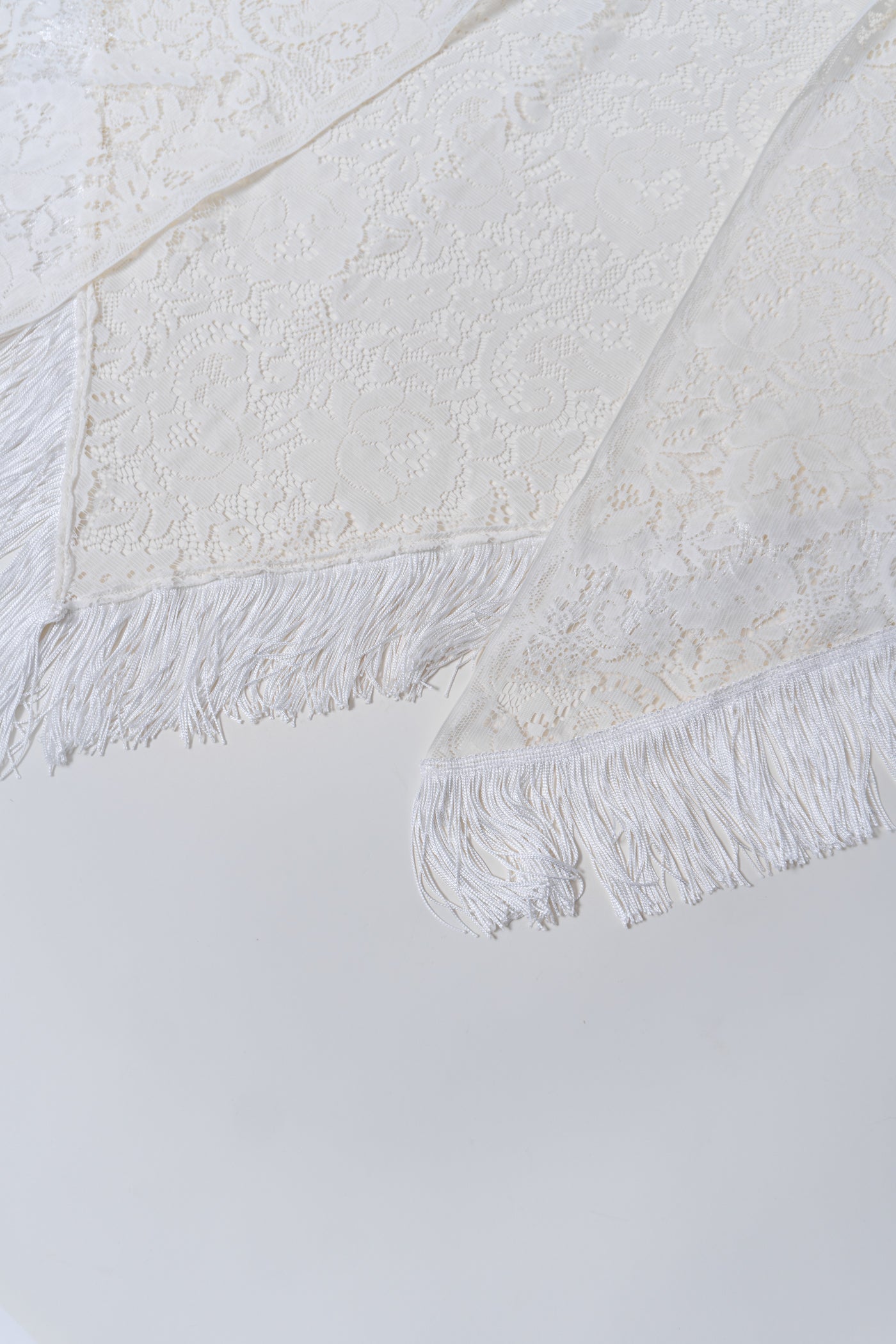 Vintage Lace Fringe Shawl