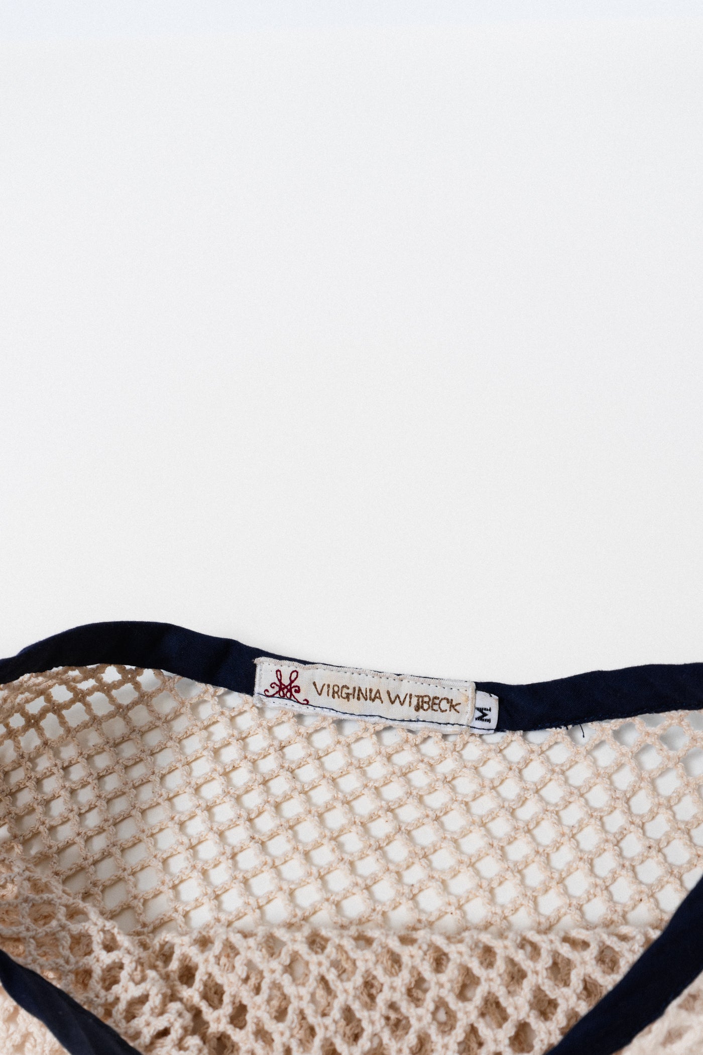 Vintage Crochet Navy Trimmed Top