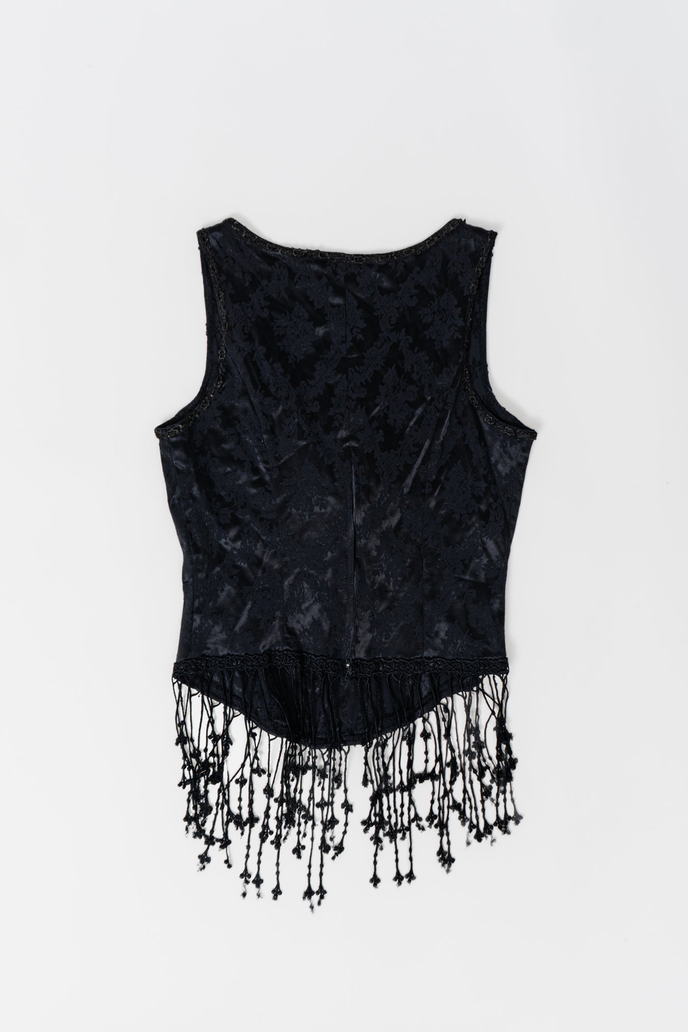 PAT DAHNKE Black Jacquard Corset Top