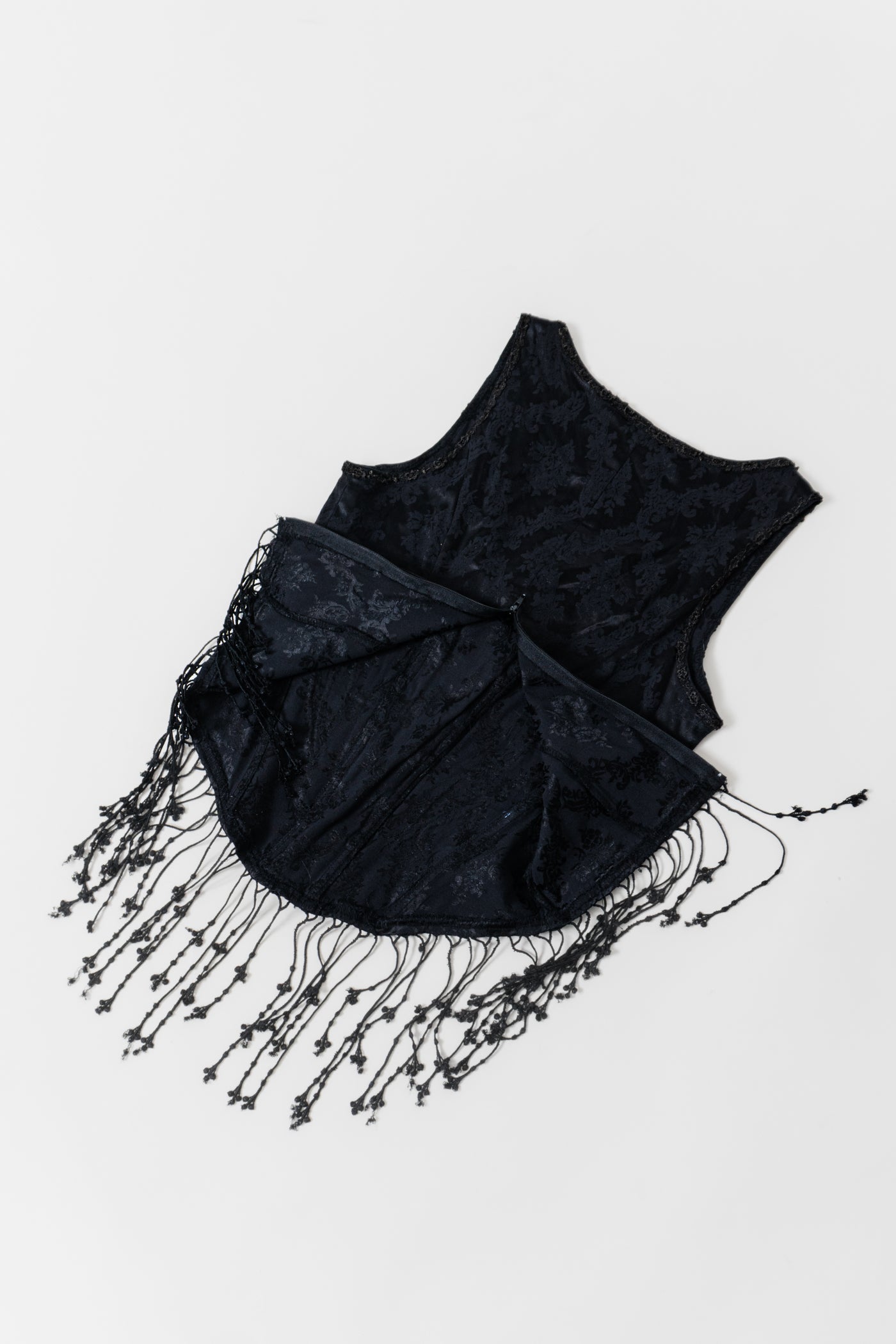 PAT DAHNKE Black Jacquard Corset Top