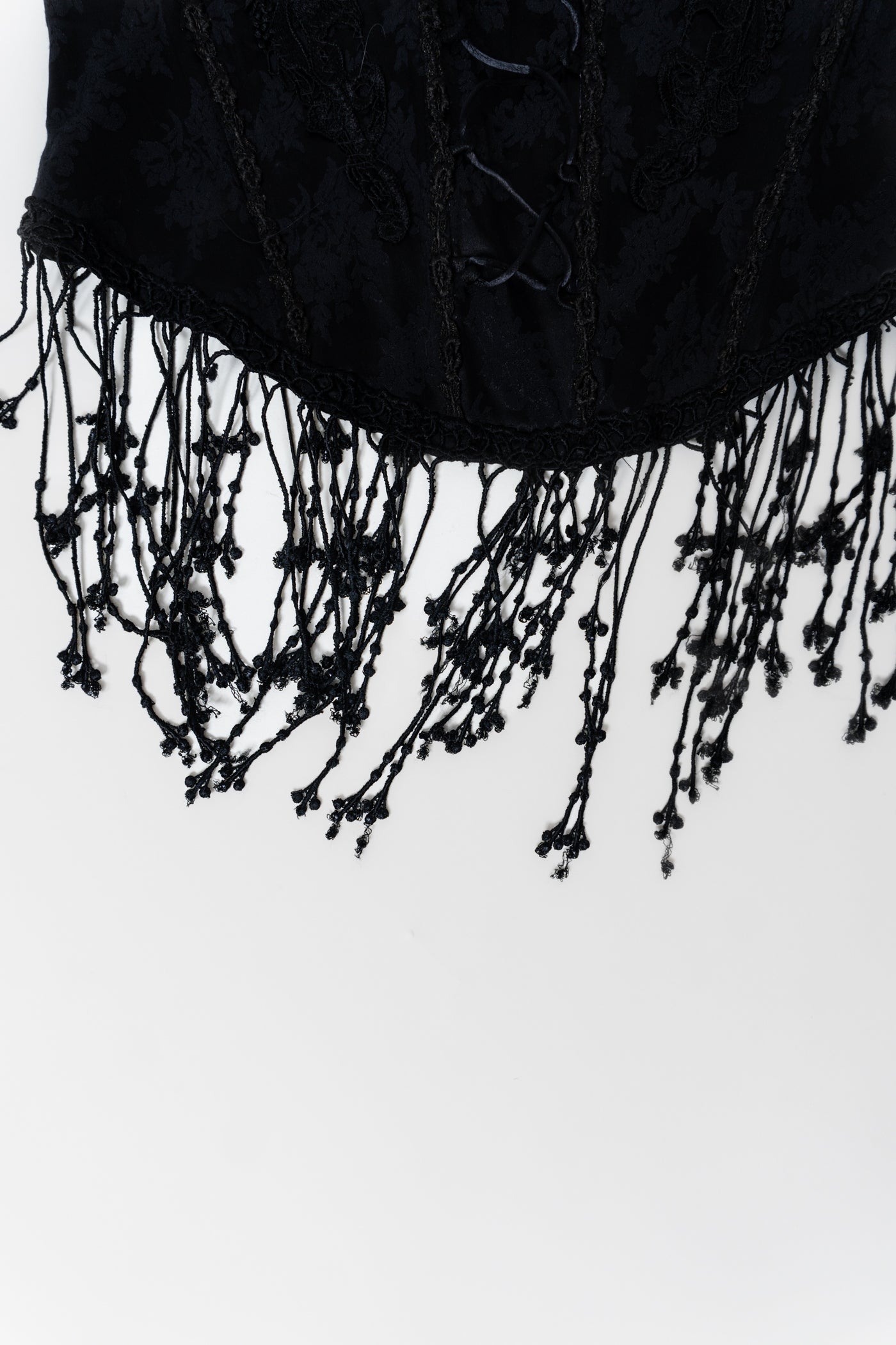 PAT DAHNKE Black Jacquard Corset Top