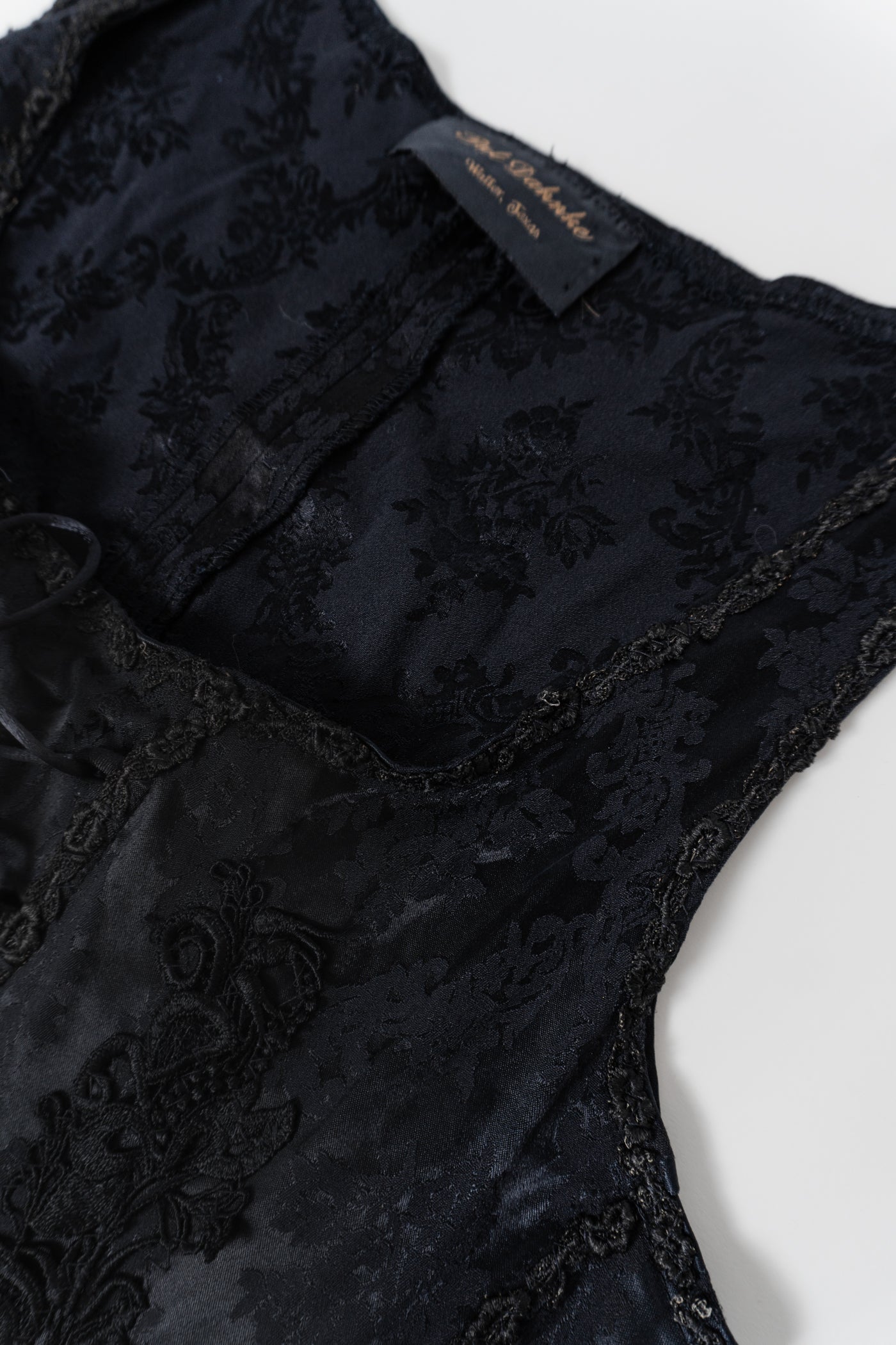 PAT DAHNKE Black Jacquard Corset Top