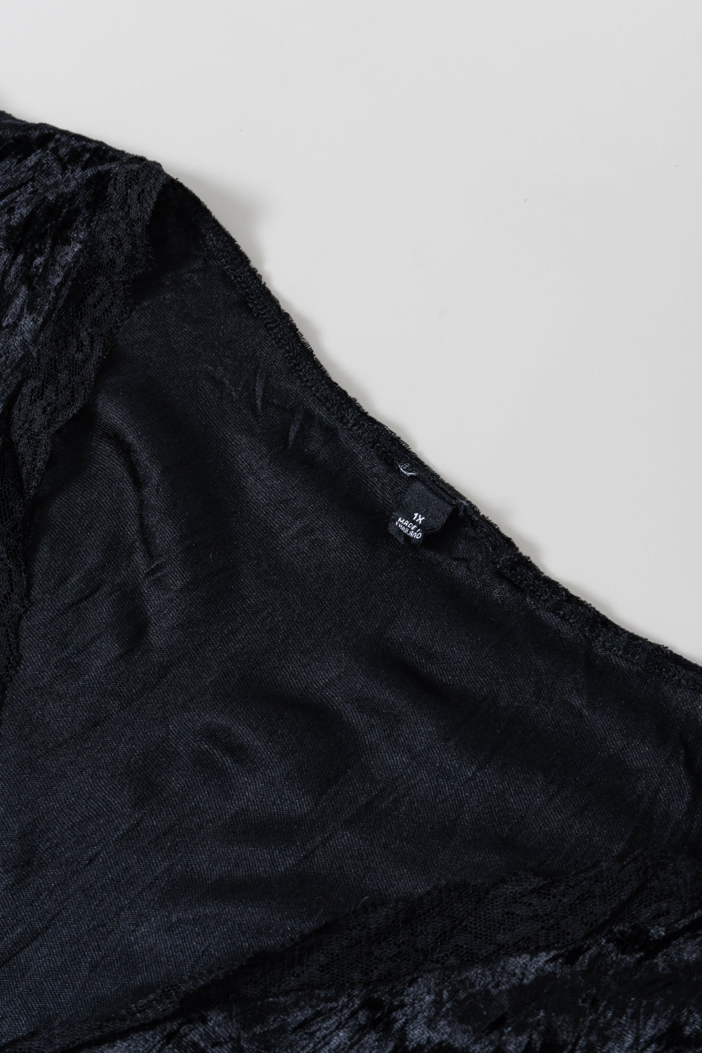 Vintage Black Velvet Tie Top