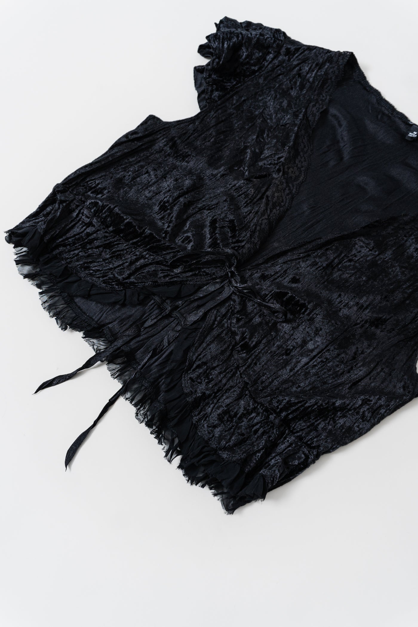 Vintage Black Velvet Tie Top
