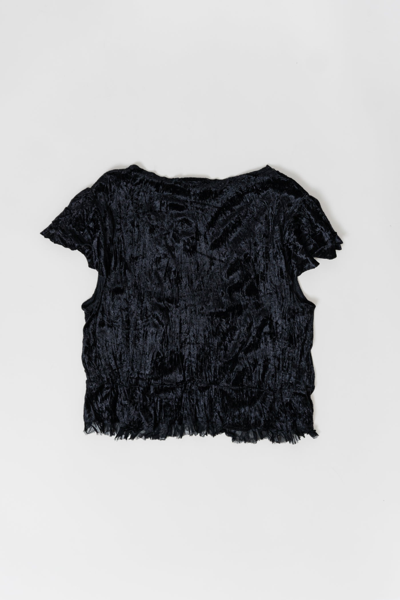 Vintage Black Velvet Tie Top