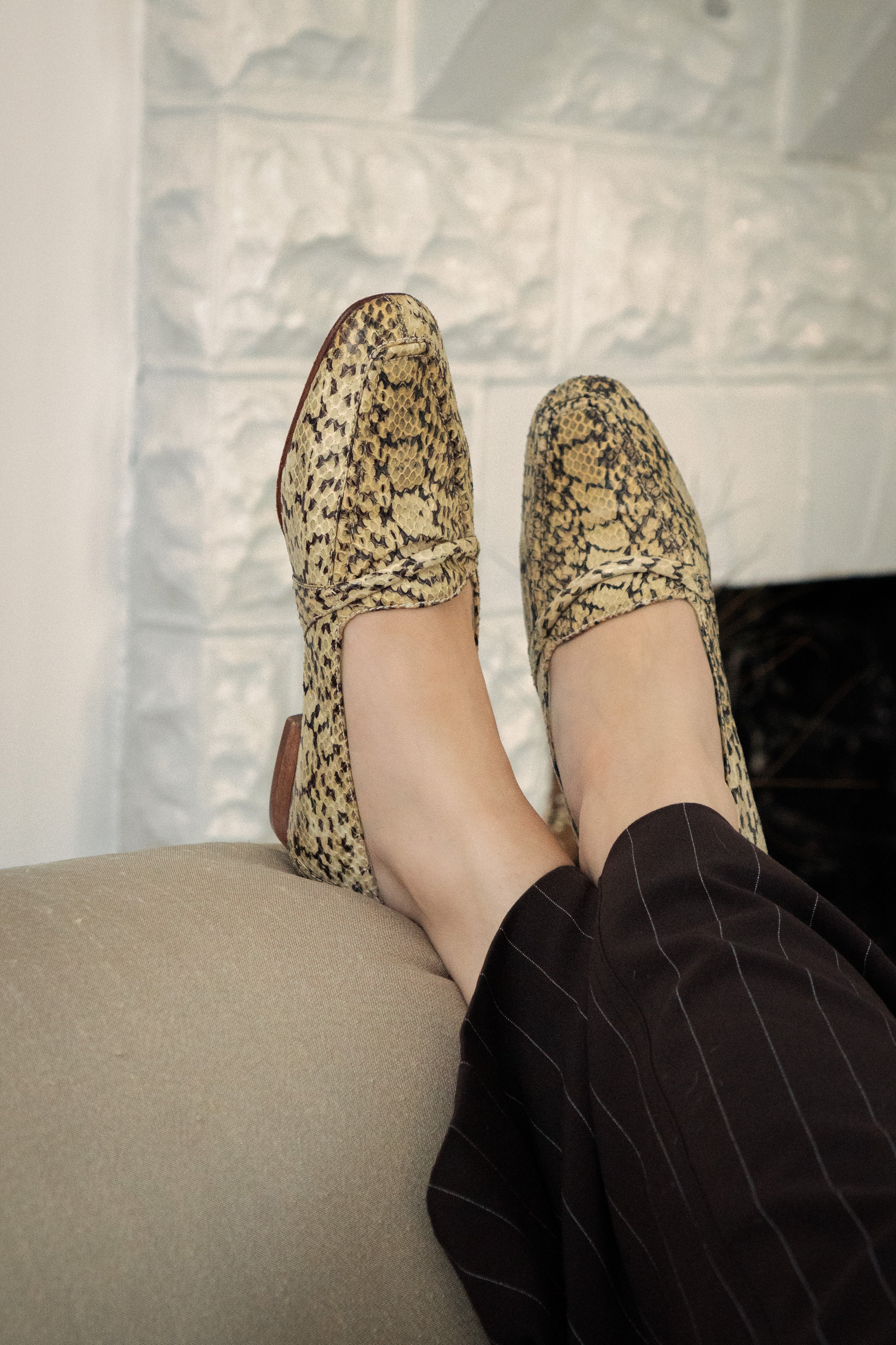 Vintage Snakeskin Loafers