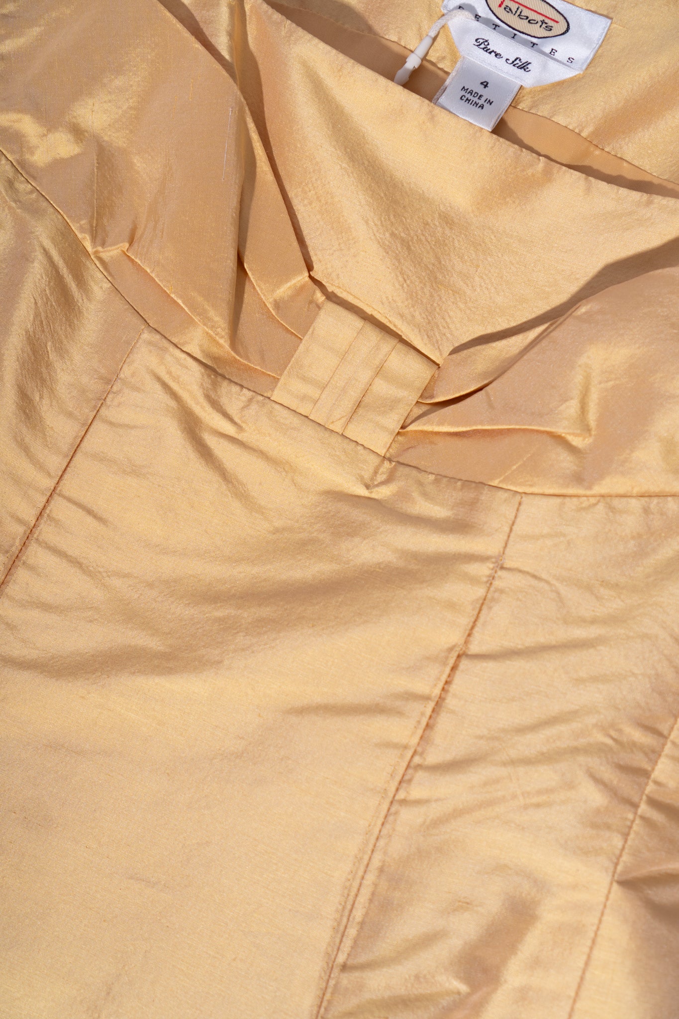 Vintage Raw Silk Yellow Mini Dress