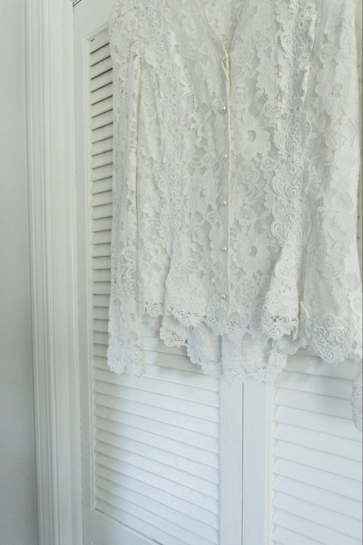 Vintage Lace Button Up Top