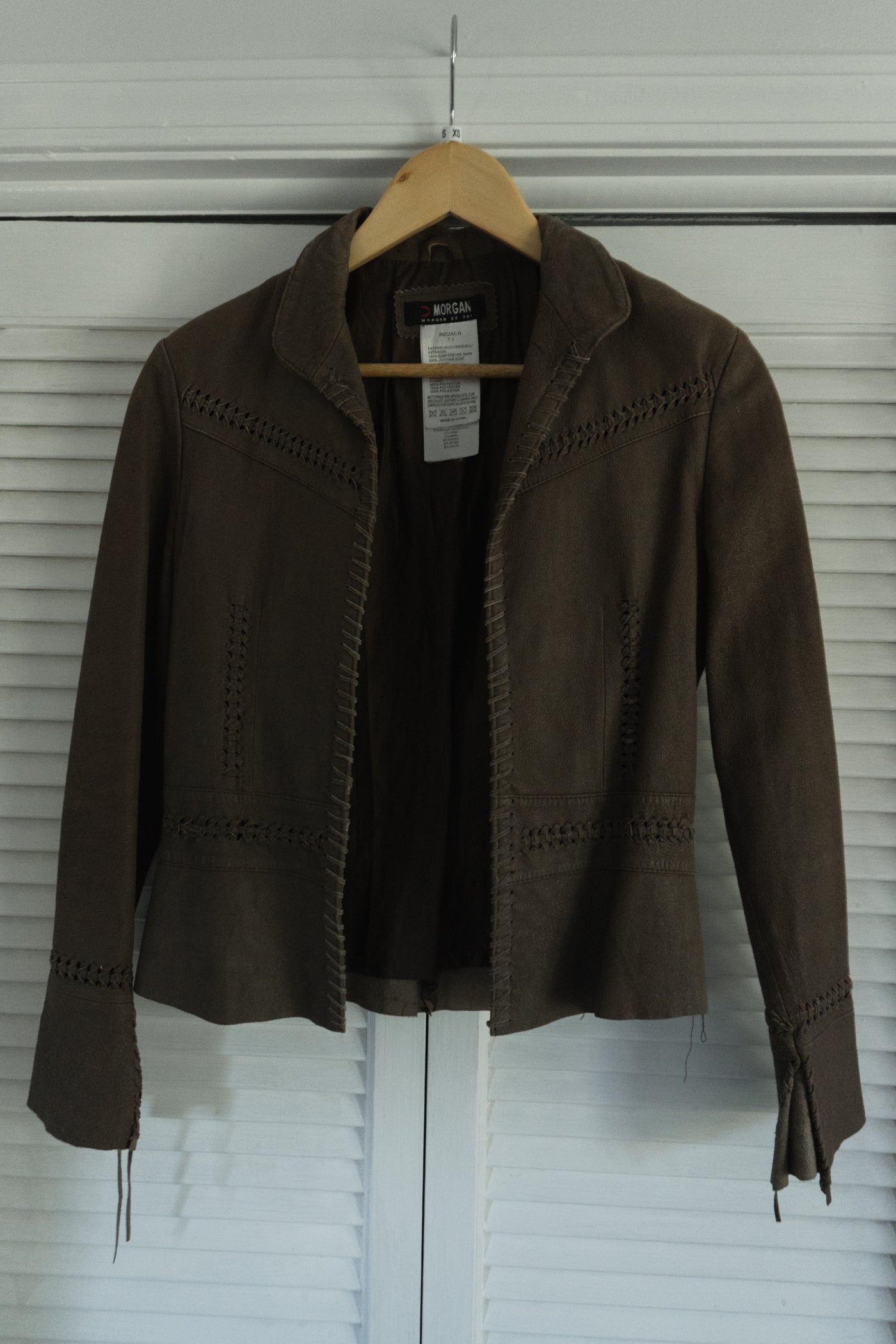 Y2K Stitched Leather Jacket