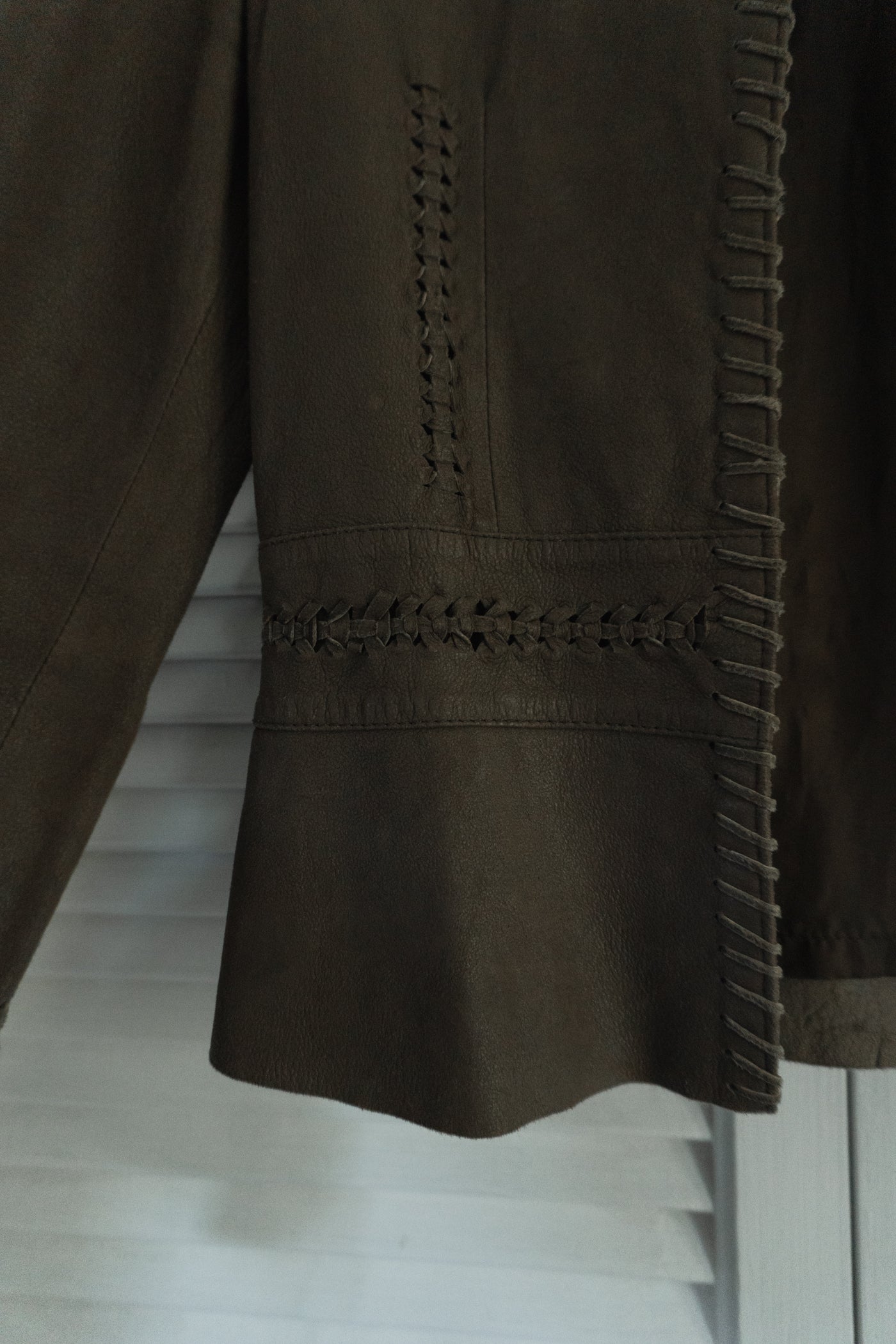 Y2K Stitched Leather Jacket