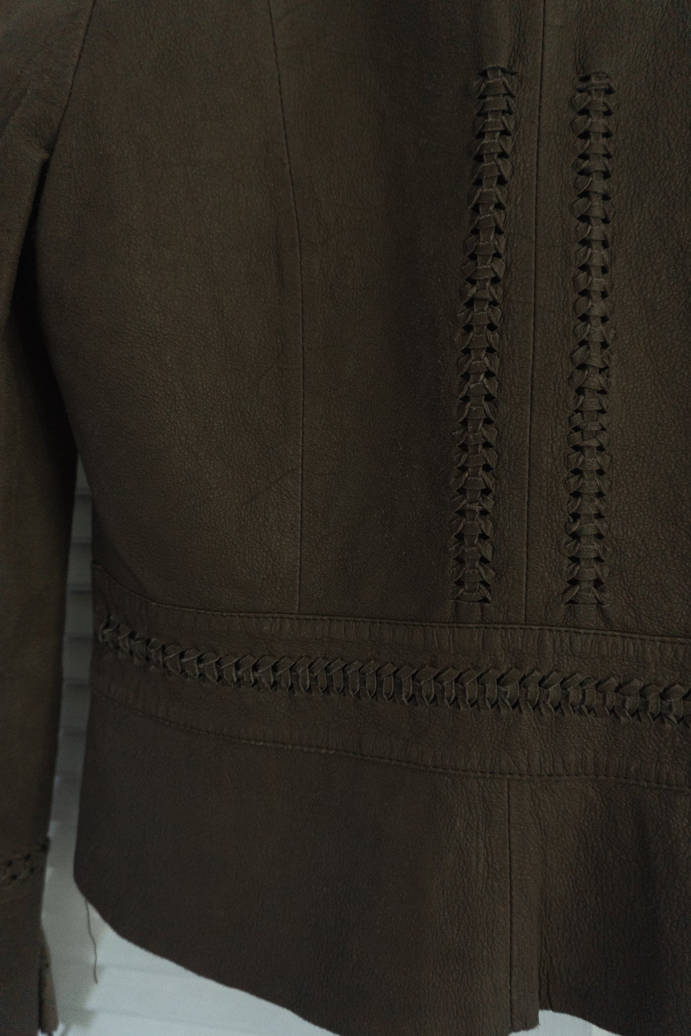 Y2K Stitched Leather Jacket