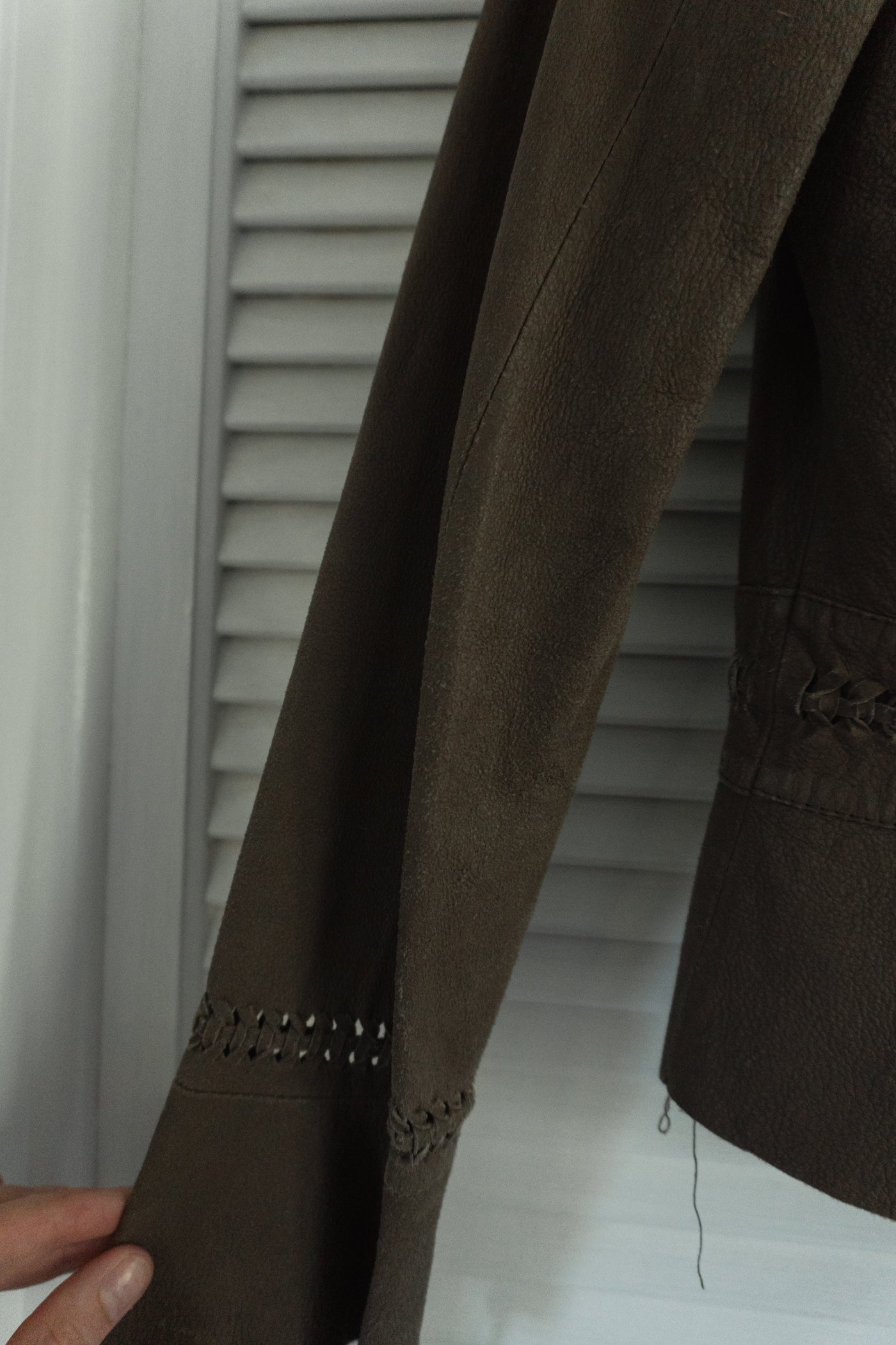 Y2K Stitched Leather Jacket